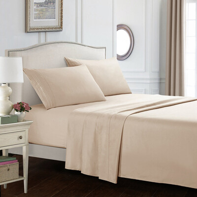 

Toponeto Bed Sheet Set Super Soft Microfiber Luxury Sheets 16 Inch Deep Pocket Wrinkle An