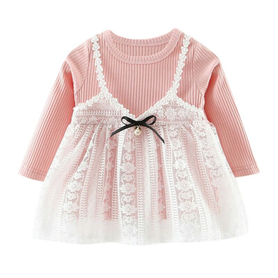 

Newborn Baby Girl Dress Spring-Summer Long Sleeve 3-Color Princess Dress Children Birthday Party Wedding Travel Dress