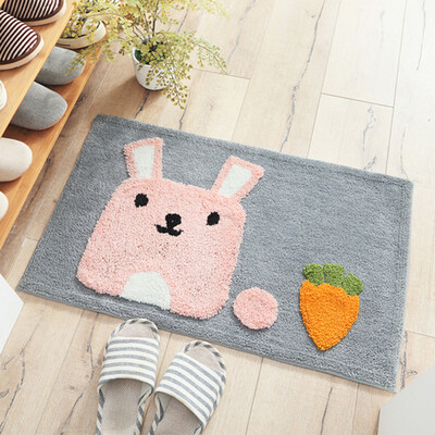 

Gobestart Cartoon Animal Floor Mats Gateway Bathroom Door Water Absorbent Anti-slip Mat