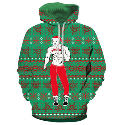 

Toponeto Christmas Women Men Print Long Sleeve Hoodie Sweatshirt Ugly Pullover Tops
