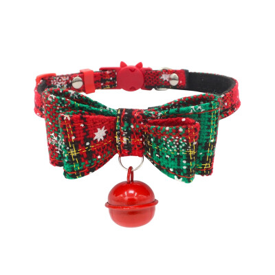 

Christmas Gift Dog Cat Collar Breakaway With Bell Double Layer Bowknots Adjustable Kitten Collars
