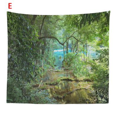 

Toponeto Misty Forest Tapestry Wall Hanging Nature Landscape Tapestry Sunshine Through Tree Tapestries For Bedroom Living Room