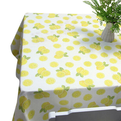 

140x180cm Yellow Lemon Pattern Tablecloth Cotton Linen Fabrics Rectangle Table Cloth Cover