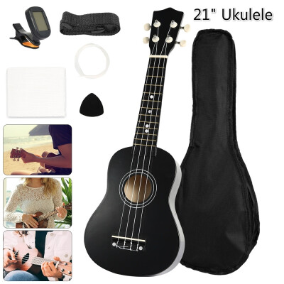 

21" Acoustic Ukulele 4 Strings Stringed Musical Instrument with Bag Tuner