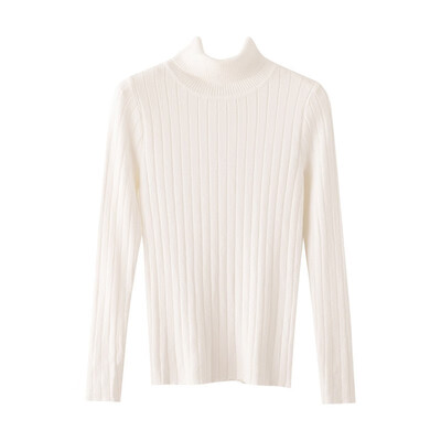 

Autumn Winter New Slim Solid Color Knitted Top Turtleneck Long Sleeve Women Female T-shirt