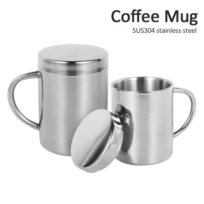 

Insulated Coffee Cup Durable Drinking Cup with Lid Stainless Steel Cup Lid Handle Cup Coffee Mug