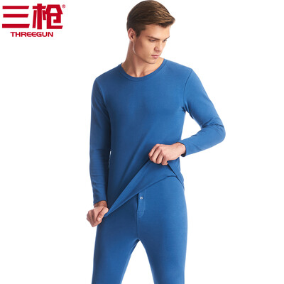 

Three guns THREEGUN thermal underwear for men&women autumn&winter new long-staple cotton boxed sanding thickening couple autumn clothing long pants suit mens bright blue 2XL