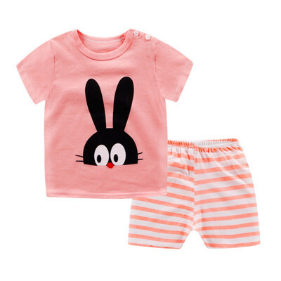 

Hot cartoon childrens clothes short-sleevedshorts suit cute baby cotton comfortable new for 0-5 years old