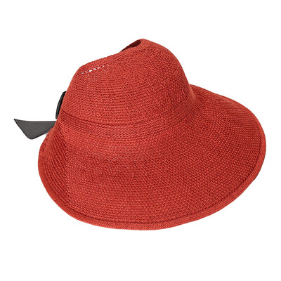 

Women Fashion Summer Straw Hats Ladies Wide Brim Stylish Black Bow Sun Hat