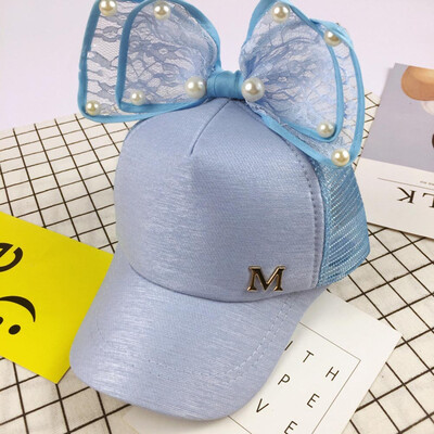 

Fashion Children Baseball Cap Spring Summer Pearl Bow Kids Sun Hat Boys Girls Hip Hop Caps