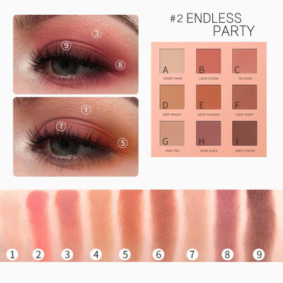 

9 Colors Glitter Matte Eyeshadow Palette Waterproof Smudge-proof Colorfast Eye Shadow E1