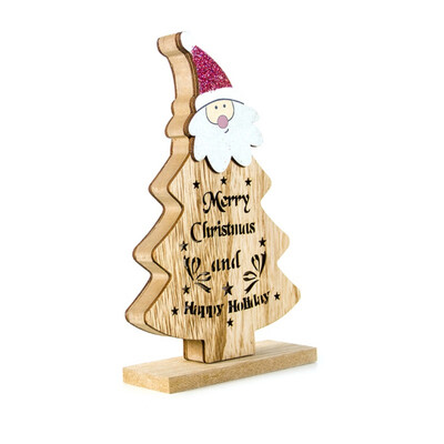 

Christmas Decoartions Wood Cutout Xmas Tree Craft With LED Desktop Ornaments Holiday Decor Supplies