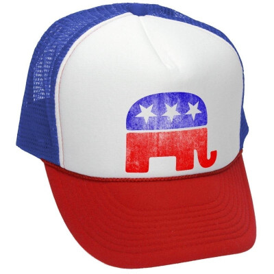 

The Goozler Republican Elephant - Grunge Style Retro Look - Unisex Adult Trucker Cap Hat