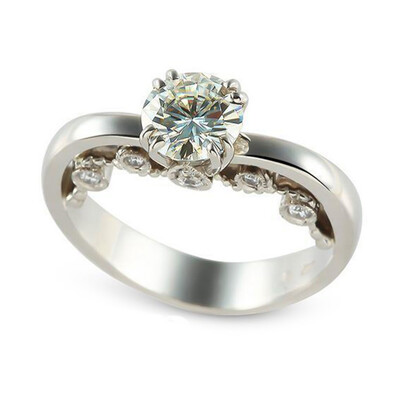 

Retro Luxury Women Silver Heart Zircon Ring Weeding Bride Jewelry