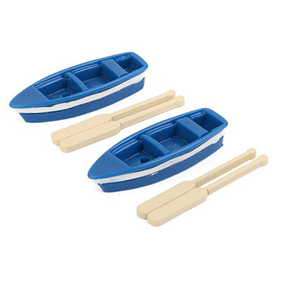 

2pcs Miniature Fairy Garden Blue Boat Oars Mini Decor Accessories Gardening Decoration Kit