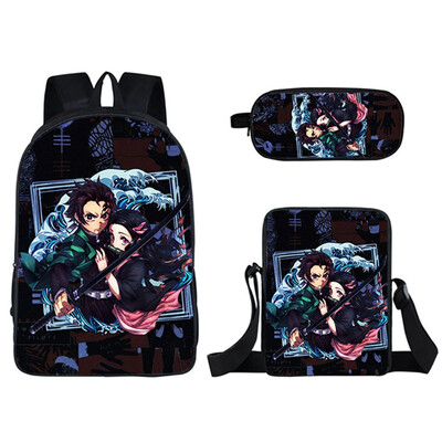 

redCherry Anime Demon Slayer Kimetsu no Yaiba Cosplay Backpack Crossbody Bag Pencil Case Bookbag School Bag