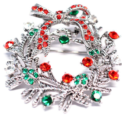 

Exquisite Christmas Garland Christmas Shape Crystal Brooch Christmas Brooch