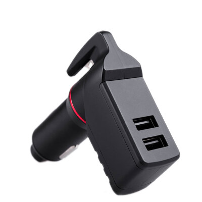 

Multifunctional Car Mounted USB Charger Spring Loaded Window Breaker Punch Safety Belt Cutter Emergency Escape Tool