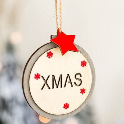 

Toponeto Christmas Decor Gifts Wooden Pendant Tree Ornament Party Home Hanging Decor