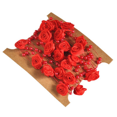 

Fishing Line Artificial Pearls With Flower Beads Chain Garland For Wedding Party & Bridal Bouquet Flower Decoration 5MetersLot