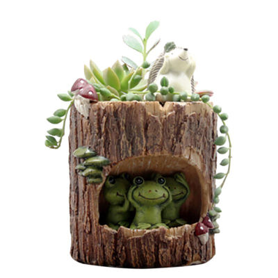 

Pastoral Creative Tree Hole Story Pots And More Meat Plants Micro - View King Pots Decorative Resin Crafts Decoration