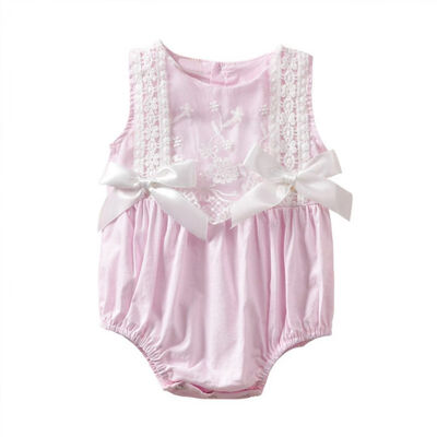 

Summer Newborn Baby Girls Romper Sleeveless Clothings Lace Floral Pattern Cotton One-Piece Romper