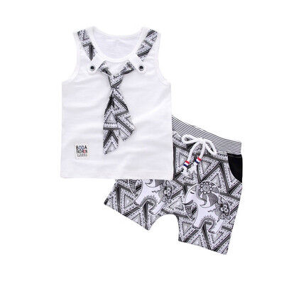 

Baby Boy Clothes set summer cotton vest shorts two-piece boy suit new