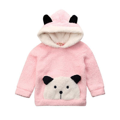 

Toddler Baby Boys Girls Clothing Padded Hooded Sweatshirt Top Fur Hoodies Clothes