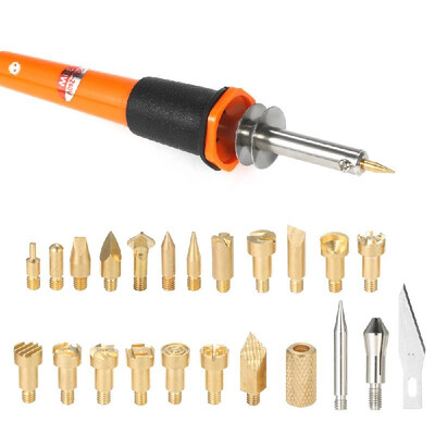 

30W 24PCS Wood Pyrography Tool Set Wood Burning Kit Woodburning Tips Hobby Craft Soldering Iron Pen Tools for Wood BurningCarvi