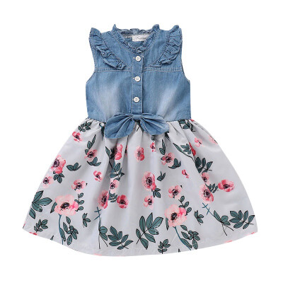 

Summer Baby Girls Dress Toddler Girls Denim Dresses Kids Princess Colorful Dress Newborn Baby Dresses Gift