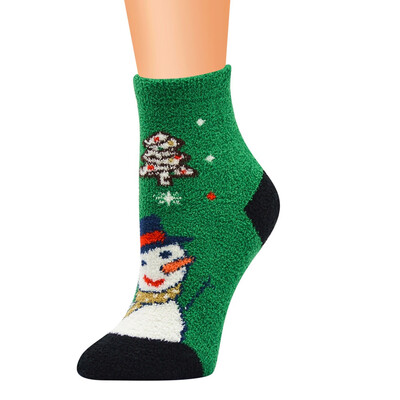 

Christmas Pattern Coral Fleece Xmas Thicken Warm Fluffy Winter Floor Socks
