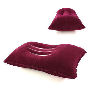 

Portable Inflatable Pillow Travel Air Cushion Double Sided Flocking Cushion Camp Beach Car Plane Hotel Head Rest Bed Sleep
