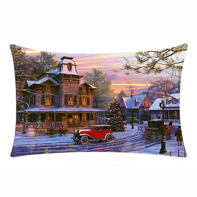 

Tailored Merry Christmas Rectangle Cushion Cover Throw Pillow Case Pillowcase