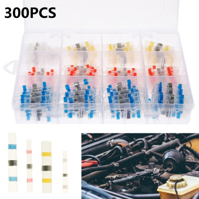 

300PCS Heat Shrink Butt Wire Connectors Solder Seal Sleeve Terminal Waterproof Kit