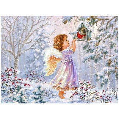 

DIY 5D Diamond Painting Kit For Adults Full Drill Angel Girl Rhinestone Embroidery Cross Stitch Picture Art Craft 30x40cm