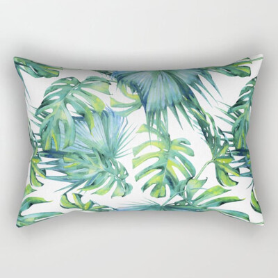 

Tropical Palm Leaves Printing Sofa Pillowcase Rectangle Cushion Cover Home Decor