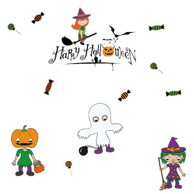 

Halloween Static Window Sticker Cartoon Design No-Glue Self-adhesive Decals Car Window Clings Holiday Party Decorations