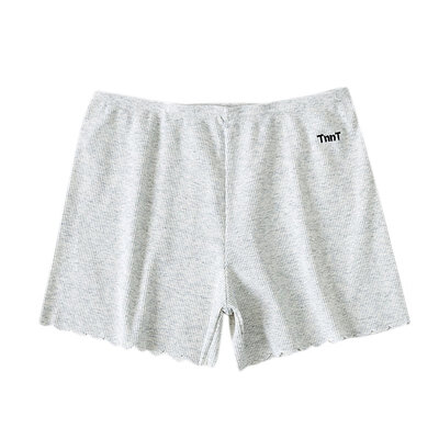 

Women Shorts Solid Color Cotton Blend Stretchy High waist tight Three-leg Short Pants Cotton Thread Embroidered Wavy Shorts
