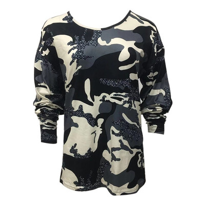 

Autumn Women V-neck Long-sleeved Blouse Floral Print Casual Loose Top Female Autumn Clothing