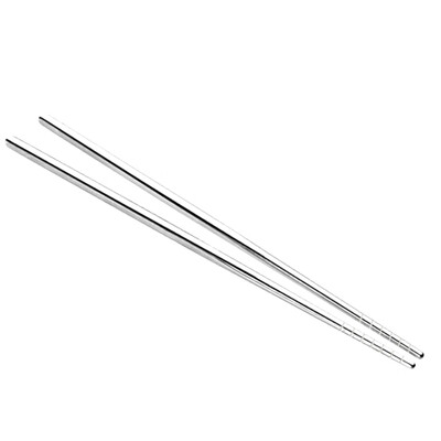 

1 Pair Elegant Pattern Print Portable Stainless Steel Metal Exquisite Dinner Chopsticks Eco-Friendly