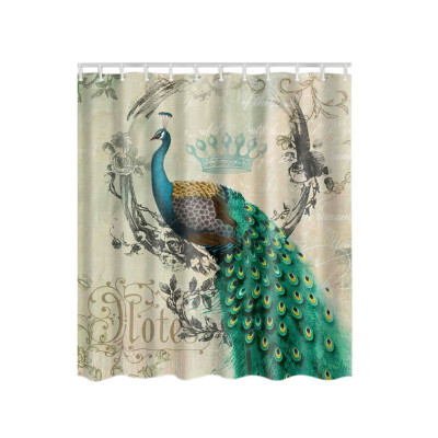 

Animal Pattern Elephant Butterfly Peacock Shower Curtain Decor by Deer Picture For Print Polyester Fabric Bathroom Set With Hook