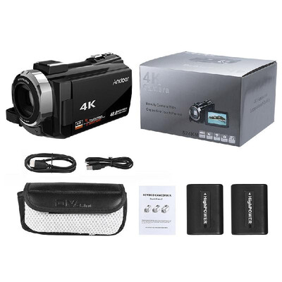 

Andoer 4K 1080P 48MP WiFi Digital Video Camera Camcorder Recorder with 2pcs Rechargeable Batteries Novatek 96660 Chip 3inch Touchs