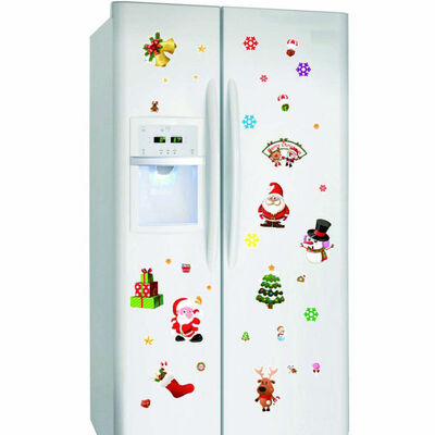 

Christmas PVC Snowman Refrigerator Sticker Festival Home Decor DIY Wall Sticker Removable Door Murals Decorative Wall Stickers