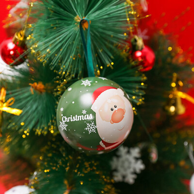 

Small Tinplate Round Ball Candy Box Kids Xmas Gift Box Christmas Tree Decor NEW