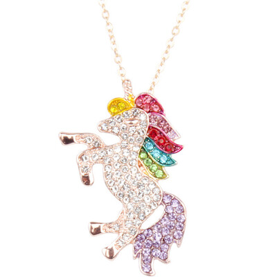 

Unicorn pendant necklace chain multi kids girls Christmas Gift