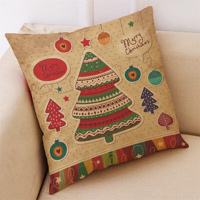 

Gobestart New Christmas Cotton Linen Pillow Case Sofa Cushion Cover Home Decor