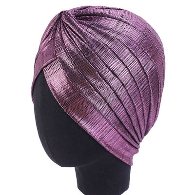 

Women Indian Turban Hat Head Wrap Stretchable Chemo Cancer Pleated Hijab Cap