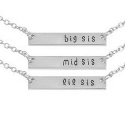 

Hot Sale A Set of Chains of Bigmidlit Sis Sister Girlfriends Necklace
