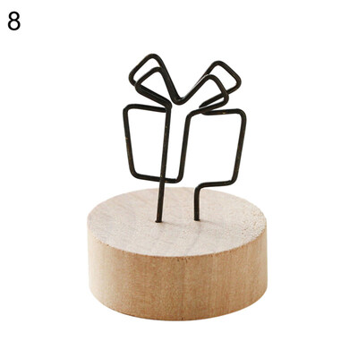 

Memo Card Photo Frame Message Left Supporter Picture Clip with Wooden Base Decor