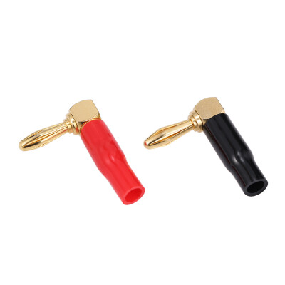 

Connector with Black Red Banana Plug at Right Angle 24 K Plated Banana Cable Screw Plug Connector